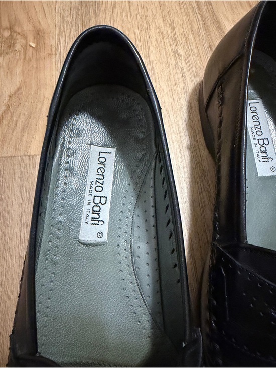 lorenzo Black Leather Slip-On Penny Loafers main image 2